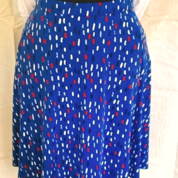 Gilli Tessa Midi Skirt - 3x Blue w/ Red/Wht/Blk - Picture 2 of 6